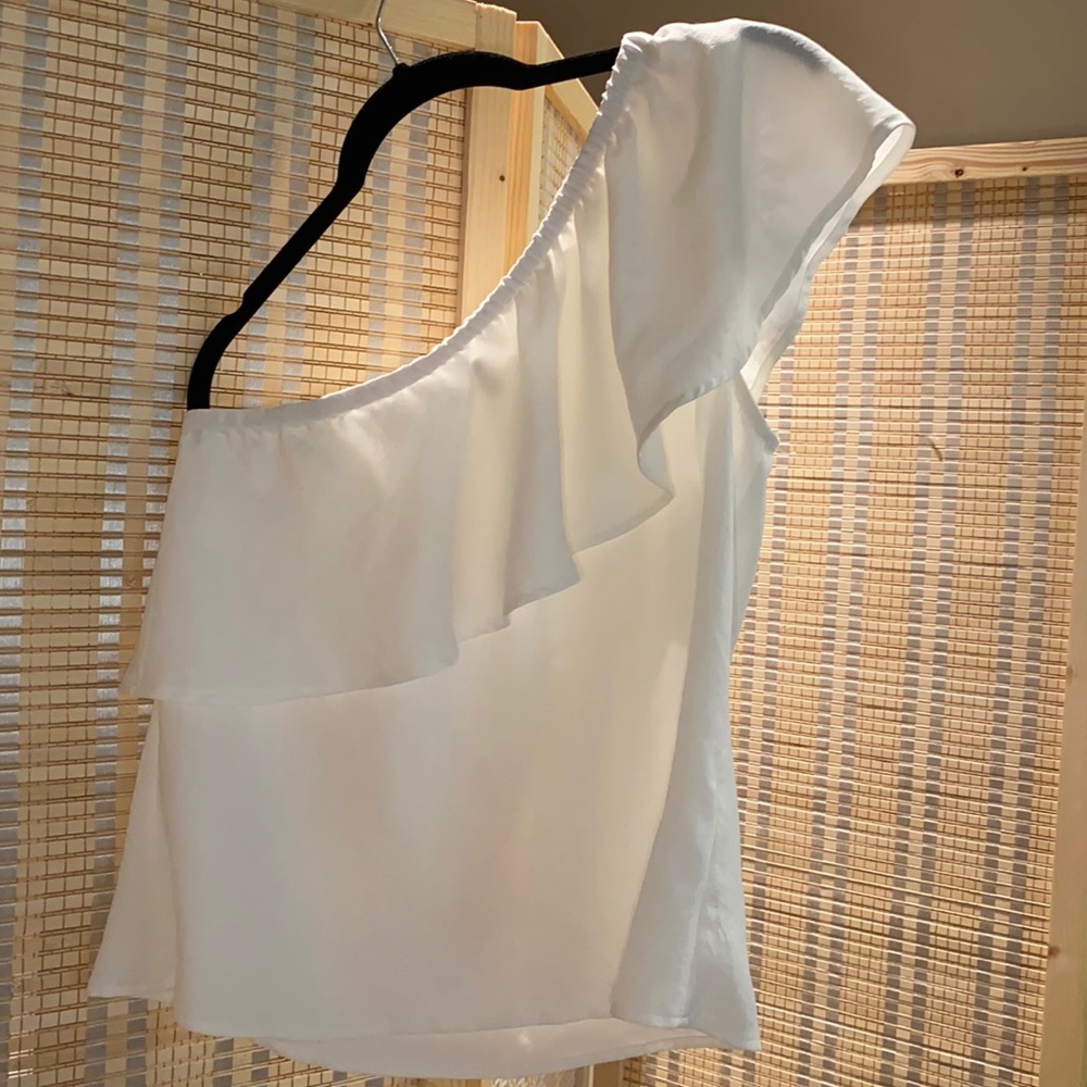 7 for all mankind one shoulder blouse
